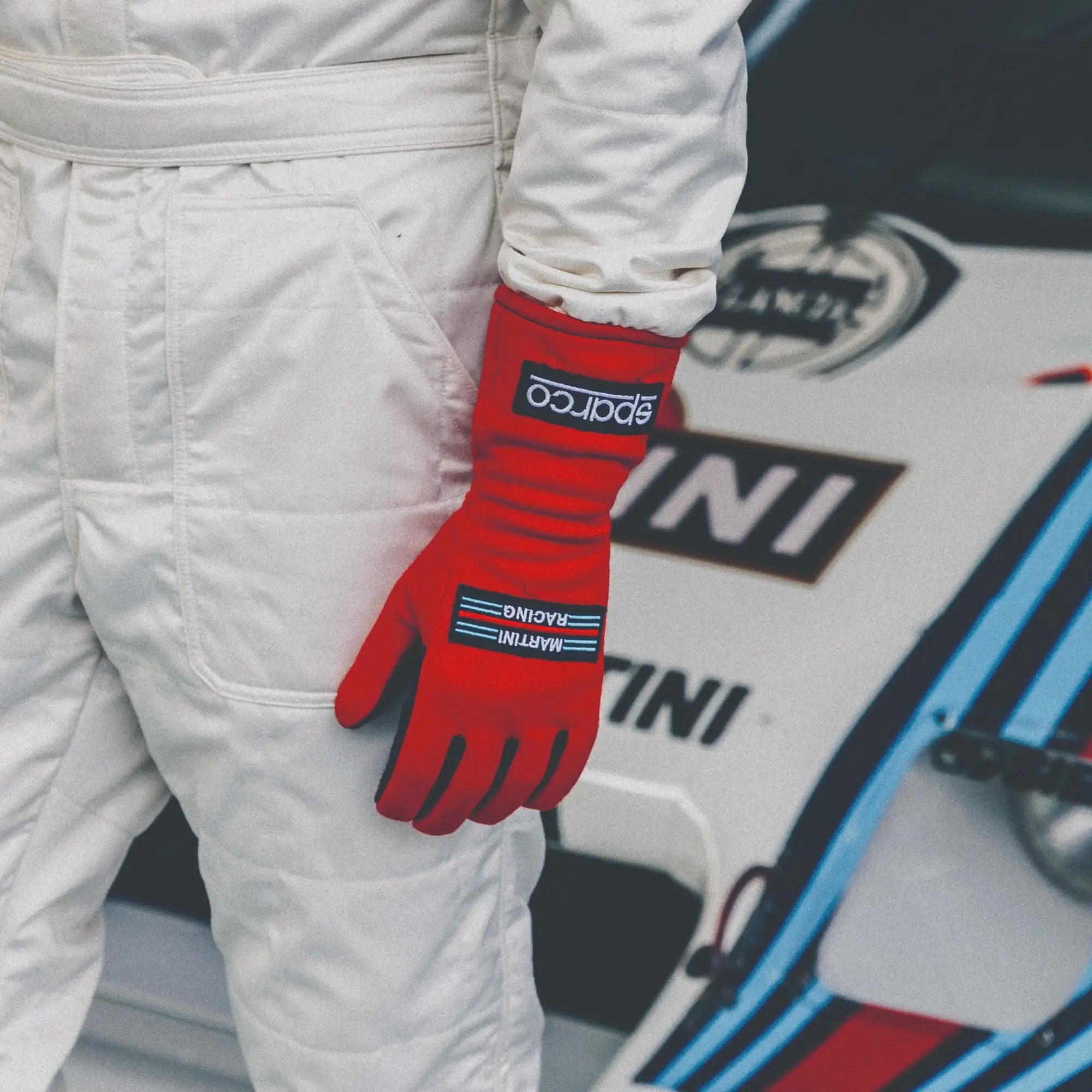 Gloves Sparco Land Classic Martini Racing Red