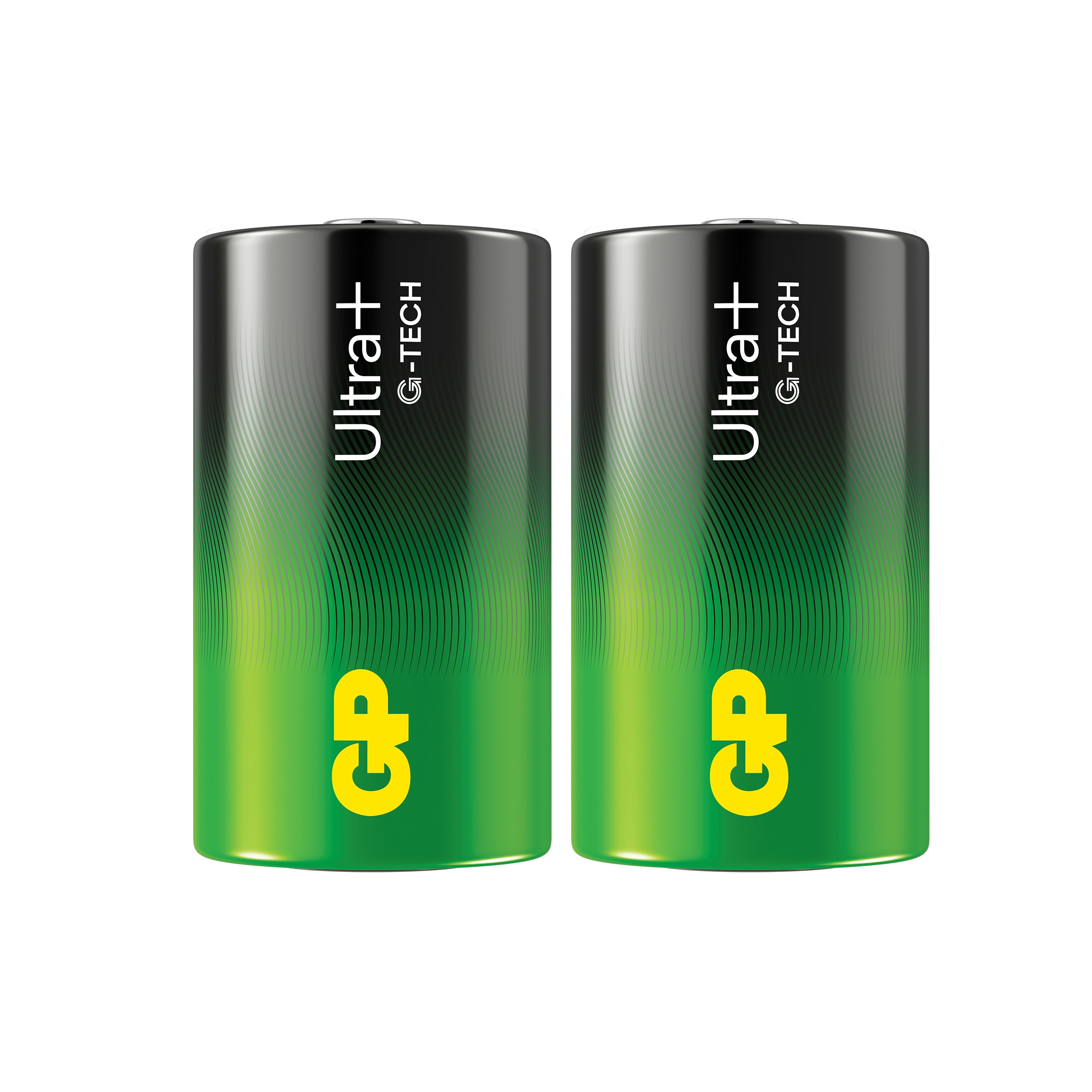 GP Ultra Plus Alkaline D Battery, 13AUP/LR20, 2-pack