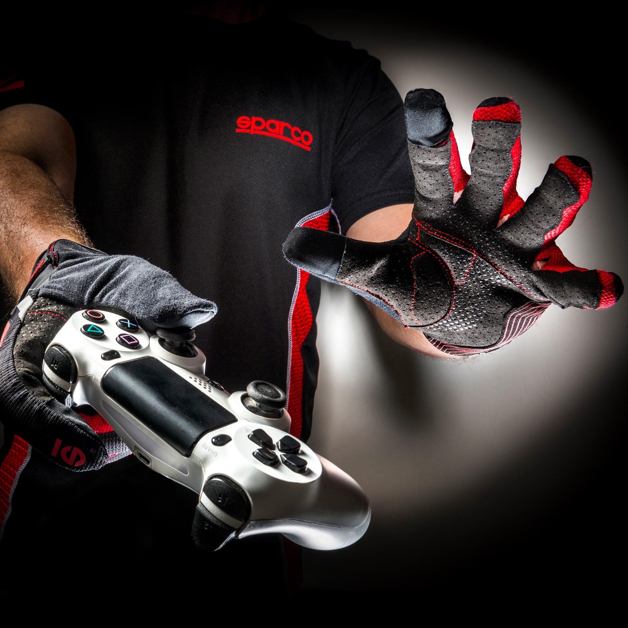 Gaming Gloves Sparco Hypergrip Black/Red