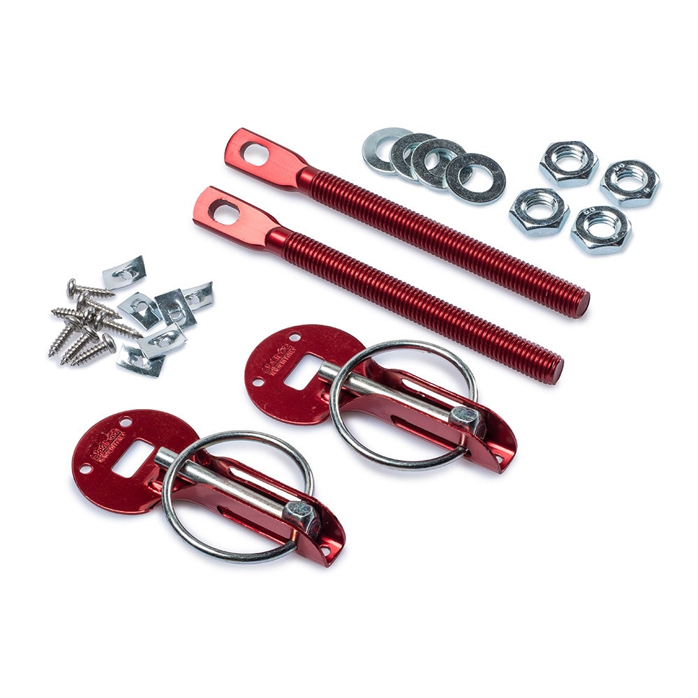 Hood Pin Lock Aluminium Red