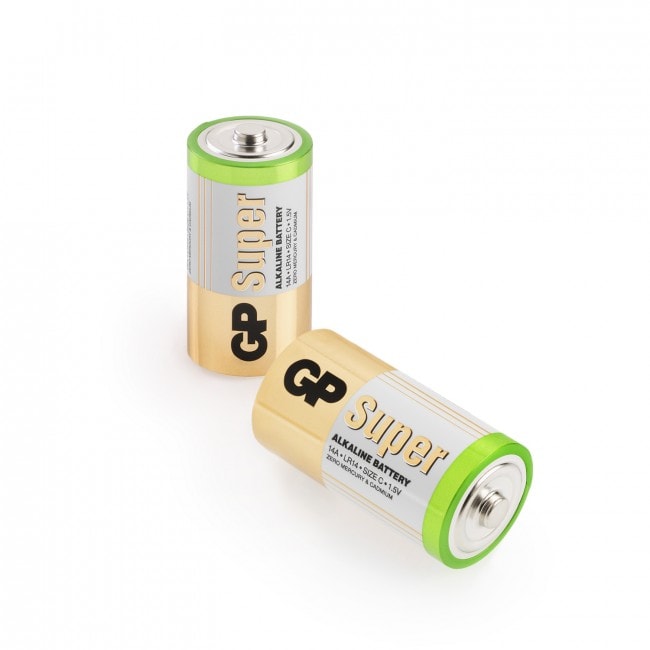 GP Super Alkaline C-battery, 14A/LR14, 2-pac