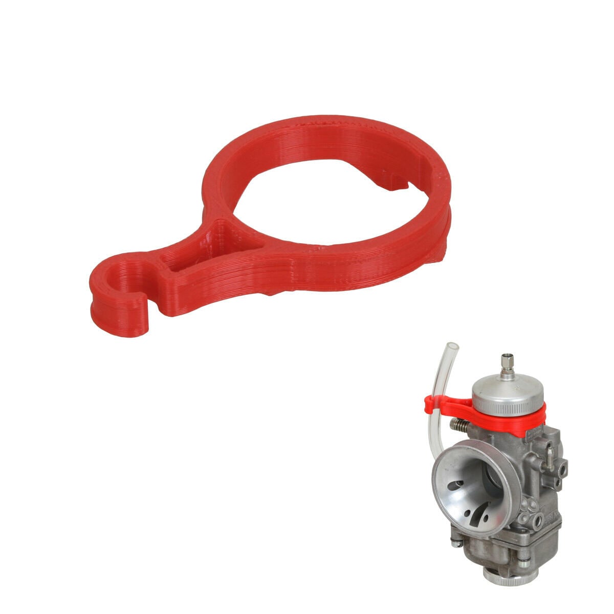 Fuel Line Support for 30mm Dell'Orto Carburetor Red