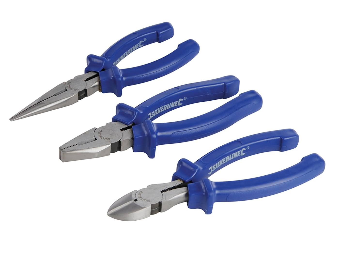 Plier set 160 mm, Sidecutter, Combination, Needle Plier