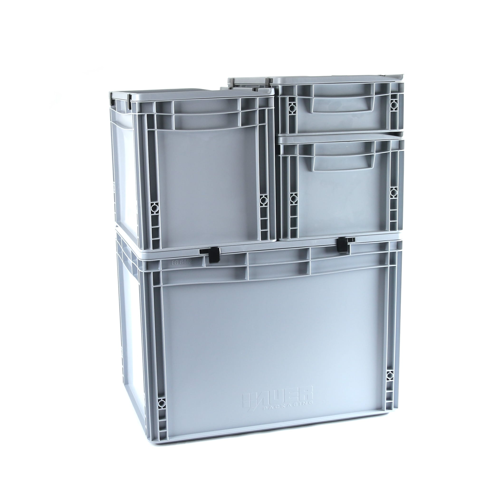 Stackable box with lid 57x37x40.7cm