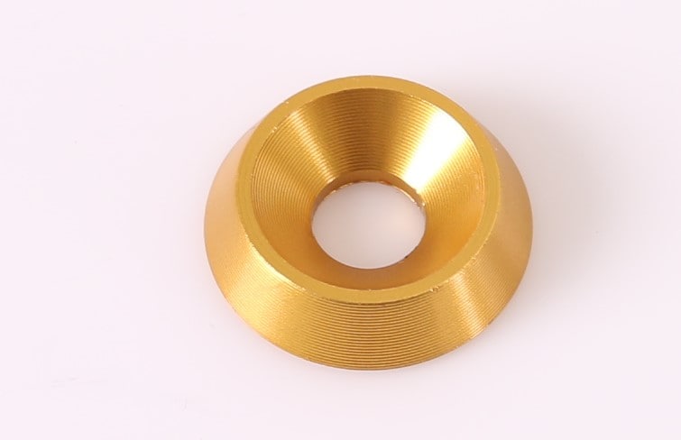 Aluminium Washer Countersunk 6x18mm Gold 10-Pack