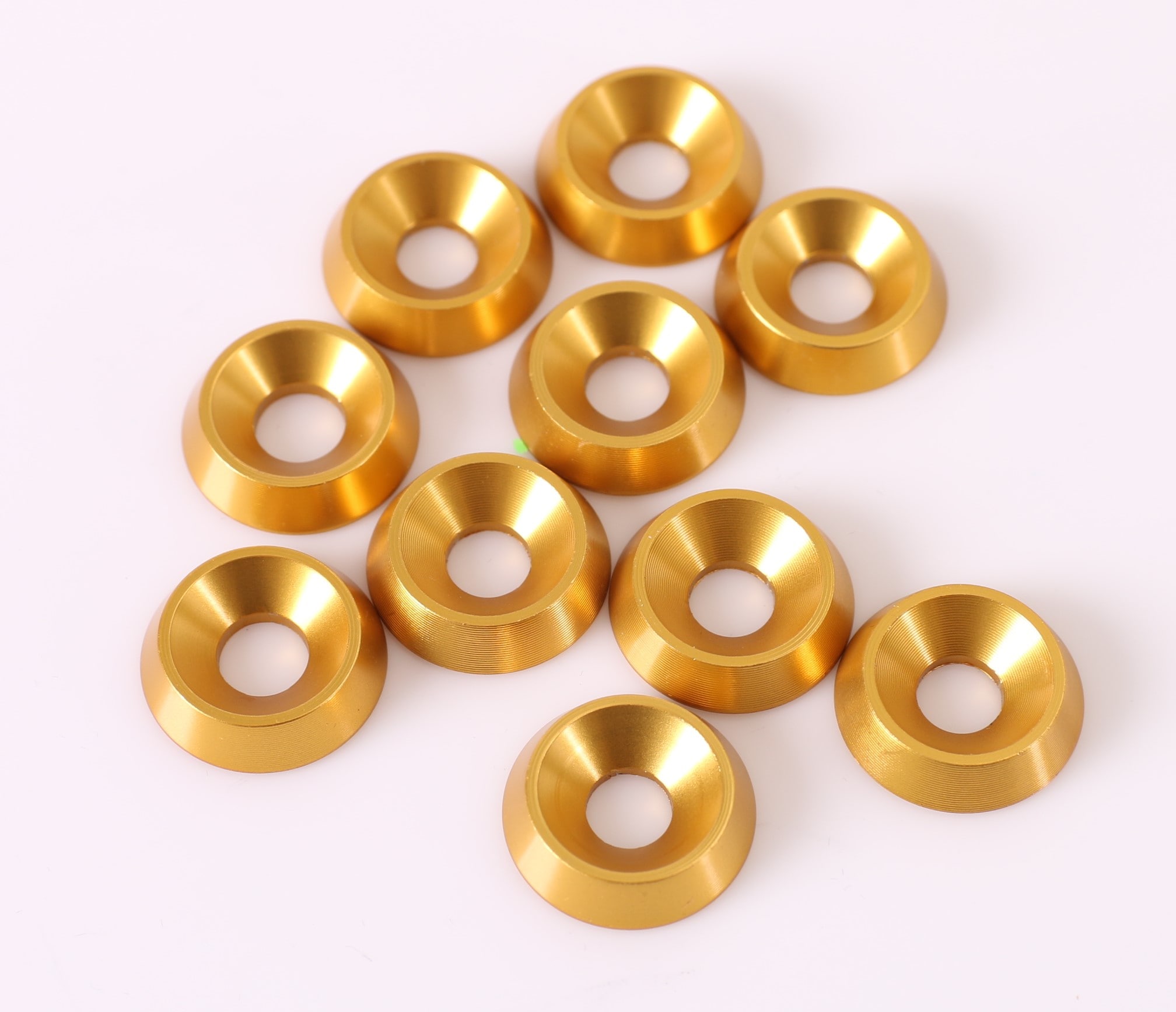 Aluminium Washer Countersunk 6x18mm Gold 10-Pack