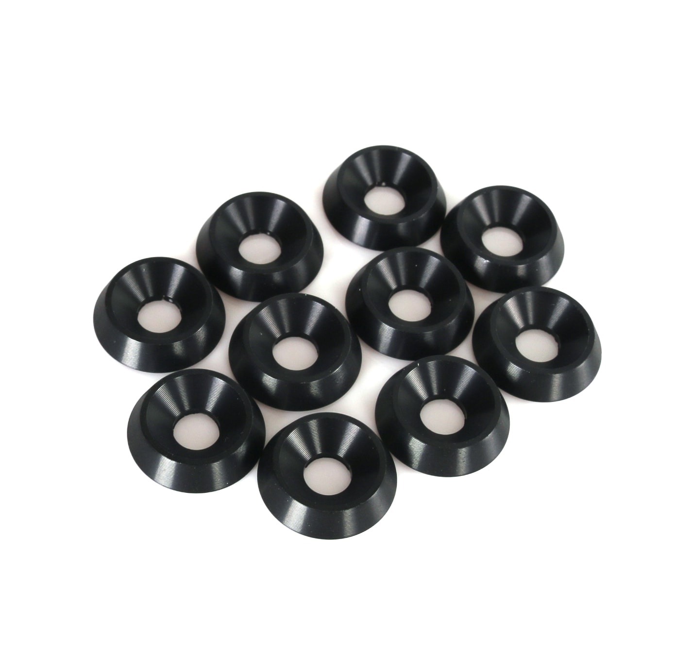 Aluminium Washer Countersunk 6x18mm Black 10-Pack