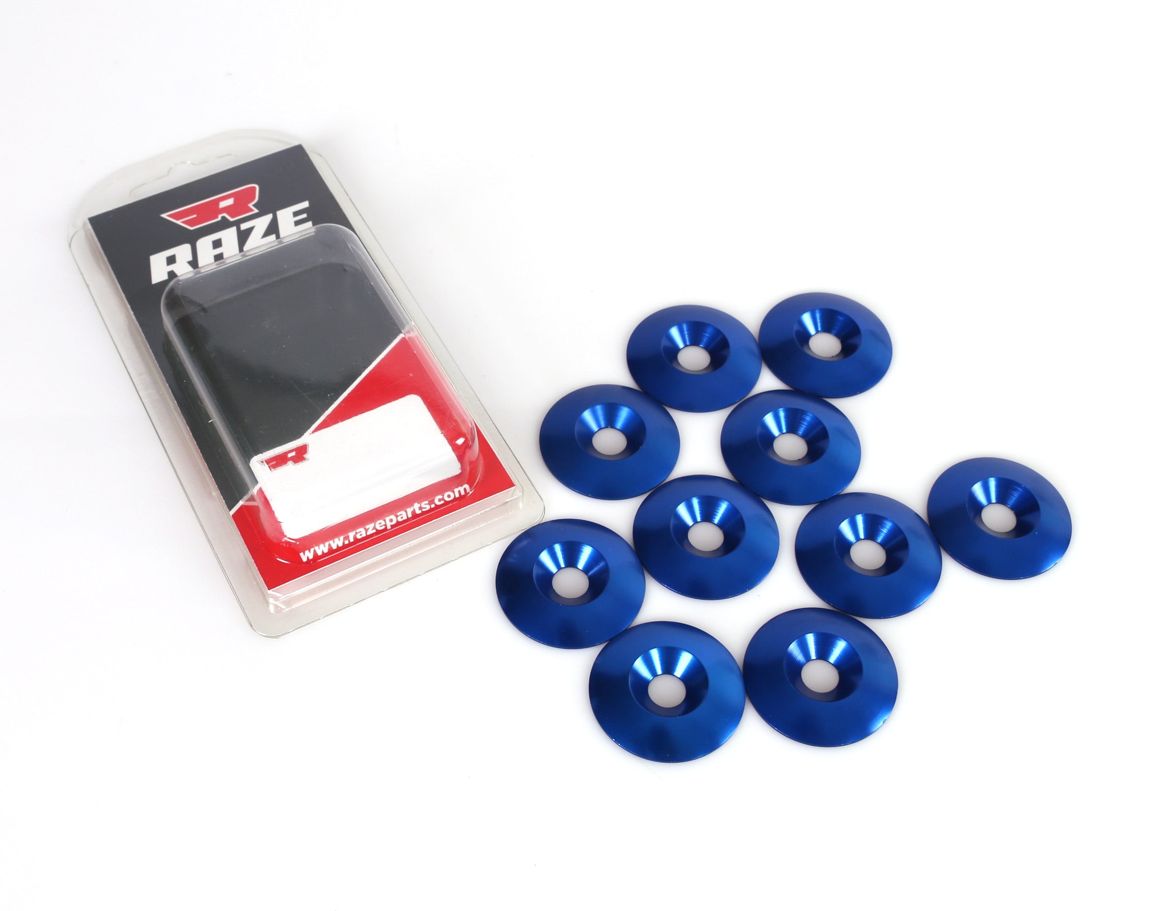 Aluminium Washer Countersunk 8x34mm Blue 10-Pack