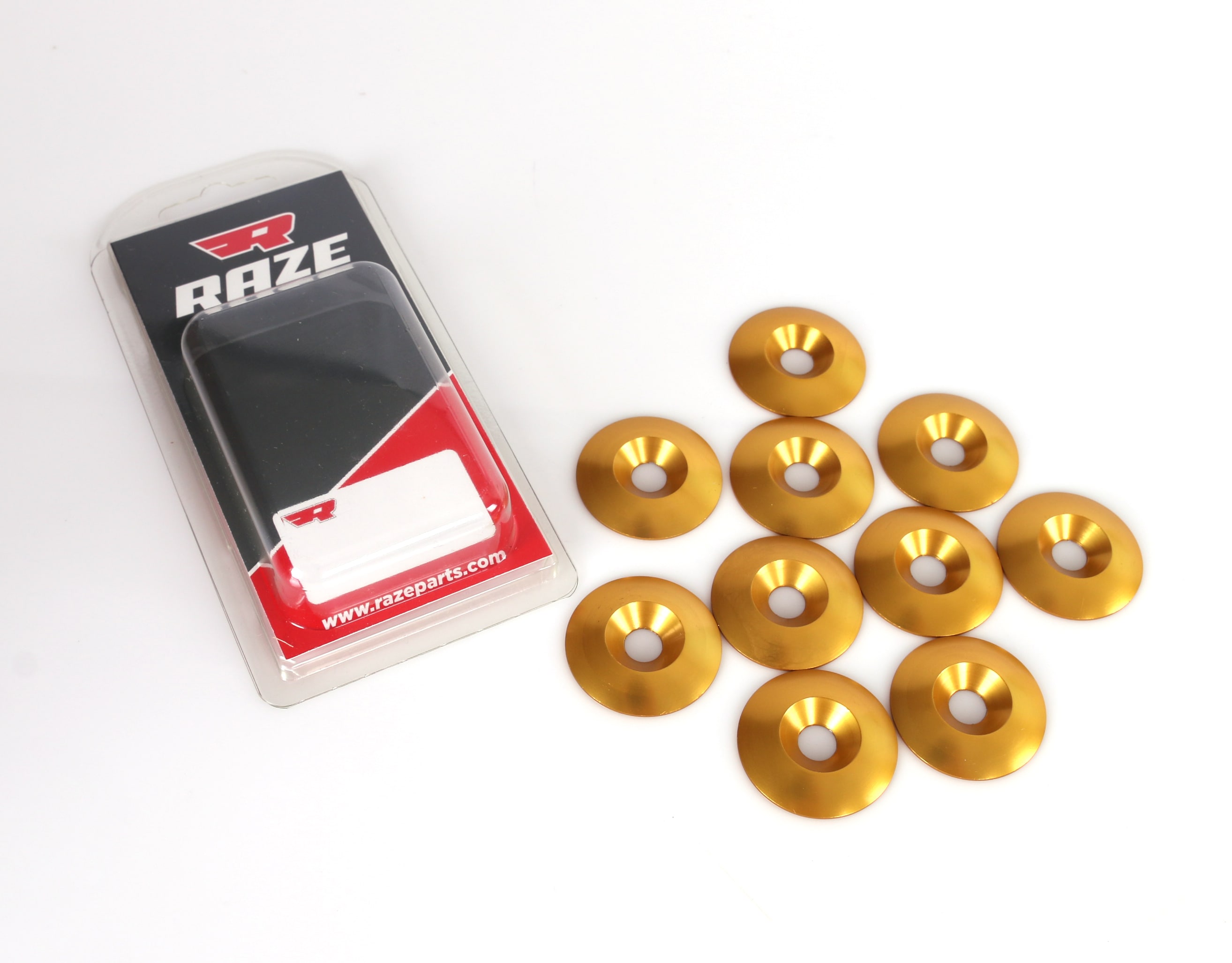 Aluminium Washer Countersunk 8x34mm Gold 10-Pack