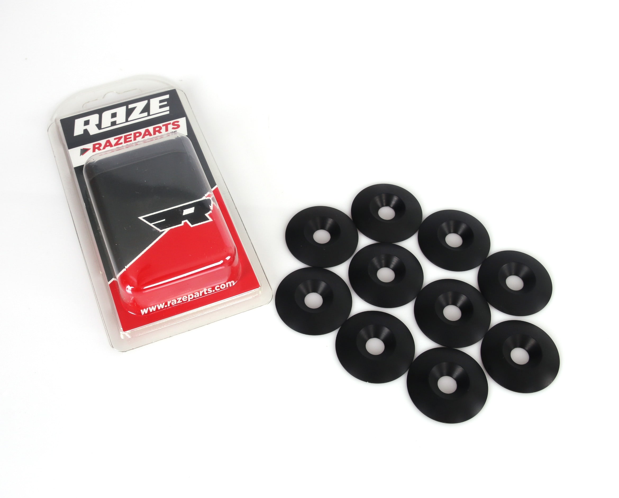 Aluminium Washer Countersunk 8x34mm Black 10-Pack