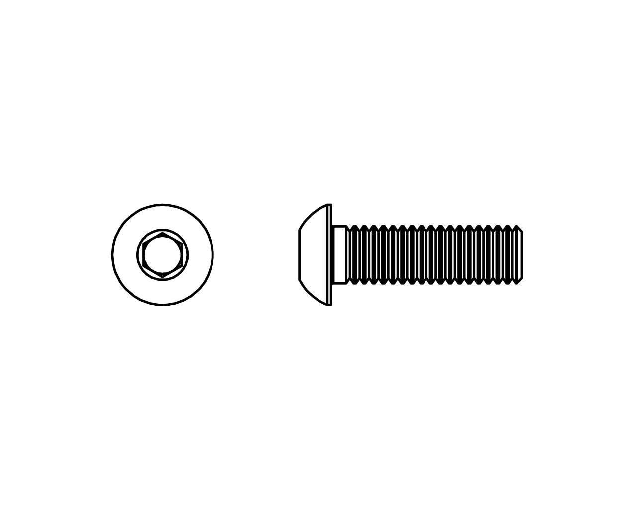 Allen key screw 6 x 16 Rounded Head