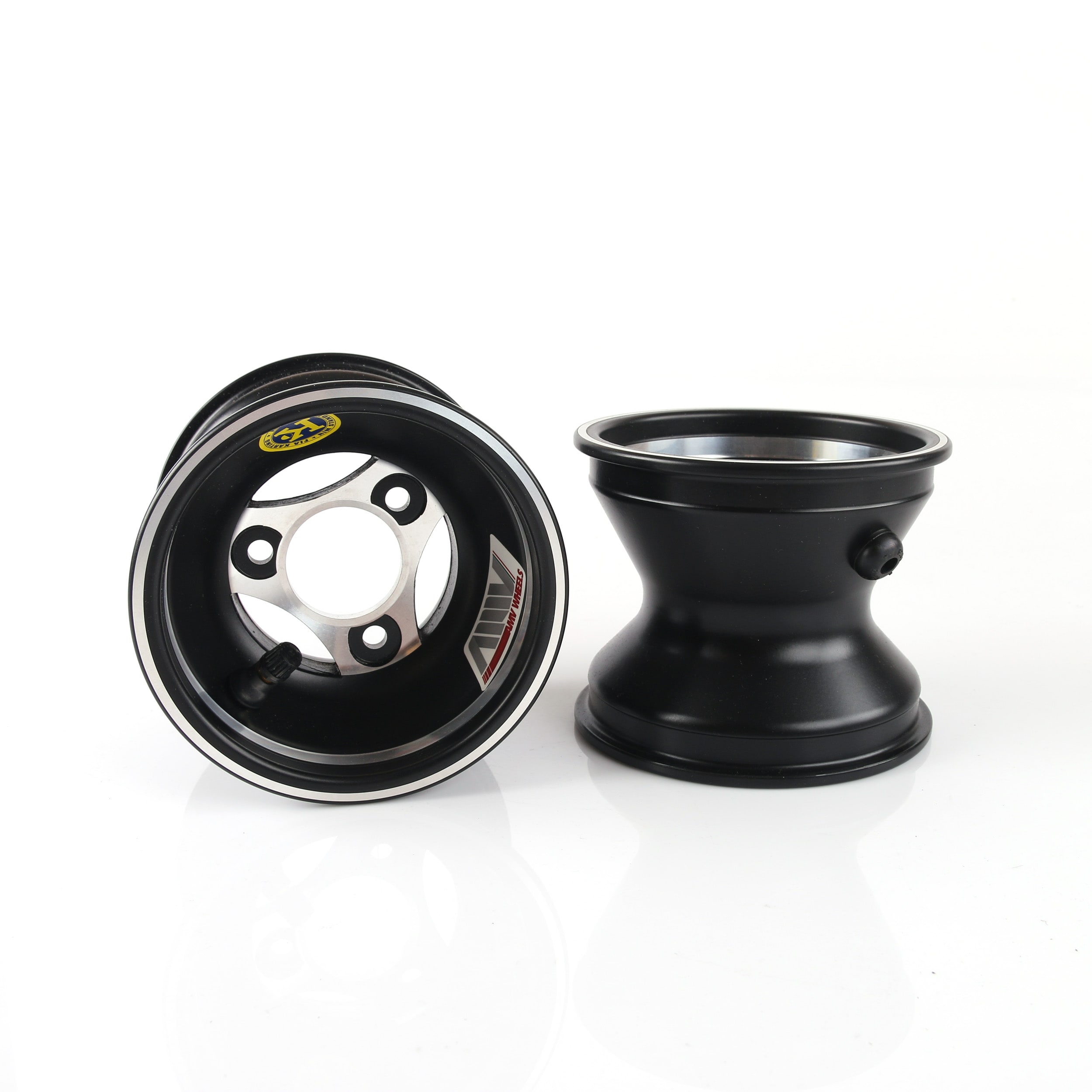 Frontwheel for hub, 2pcs 110 mm aluminium black, AMV
