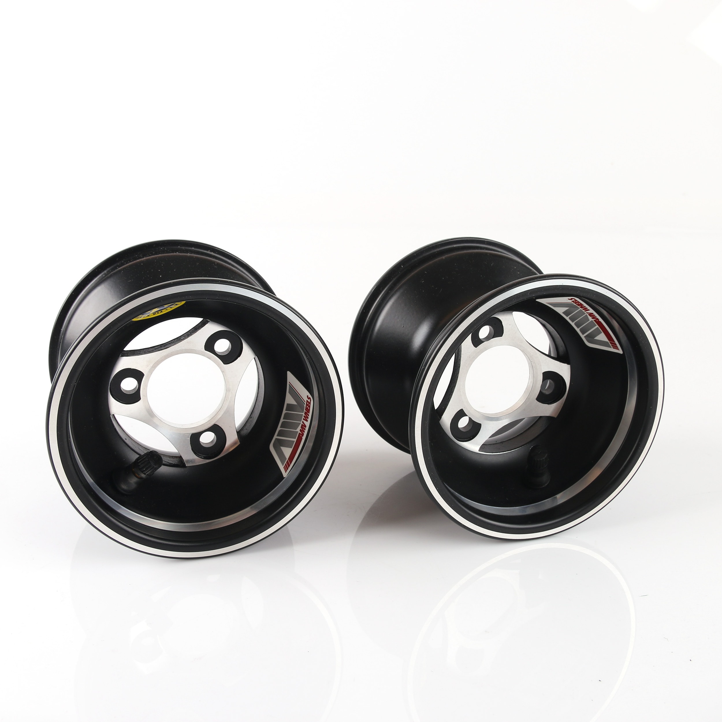 Frontwheel for hub, 2pcs 110 mm aluminium black, AMV