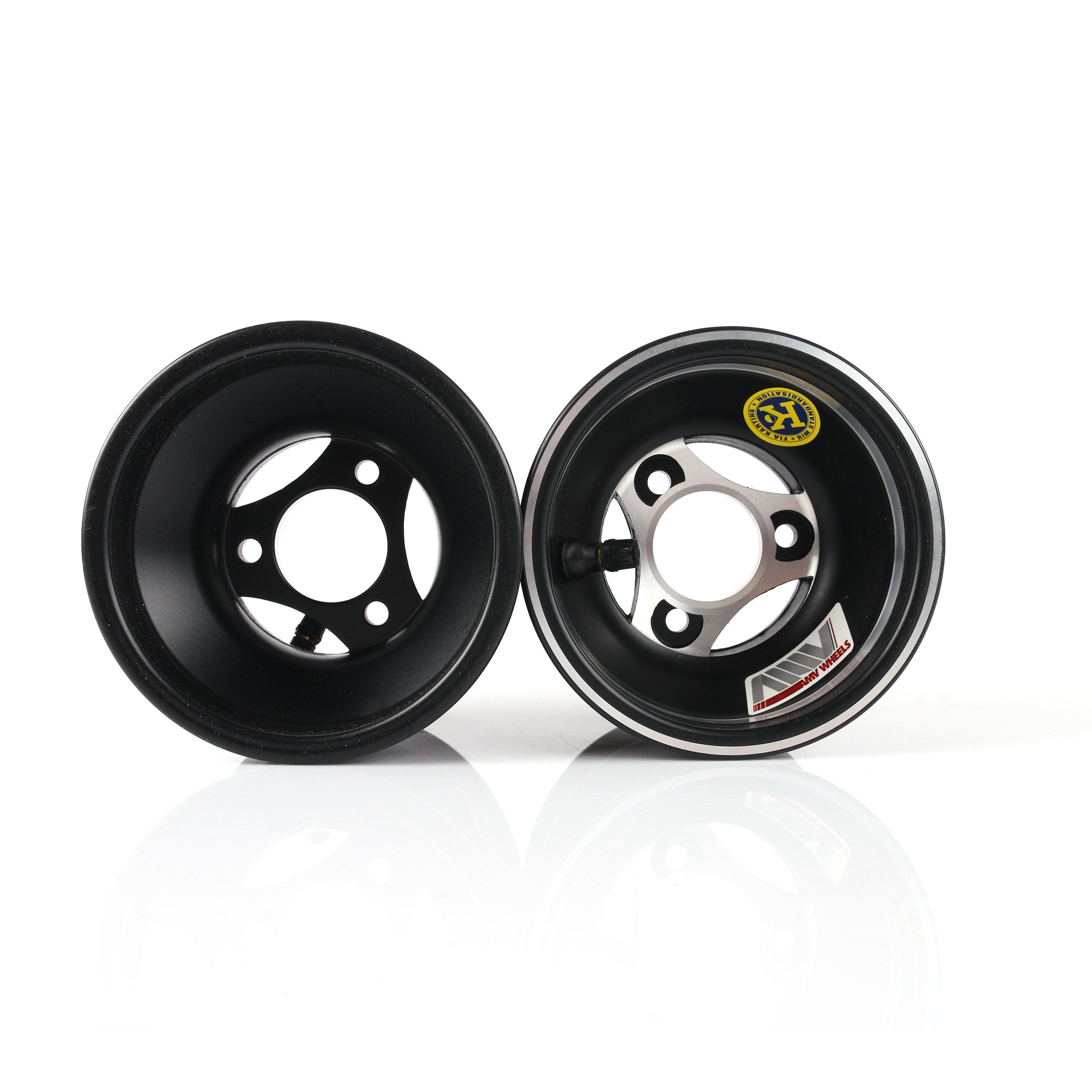 Frontwheel for hub, 2pcs 110 mm aluminium black, AMV