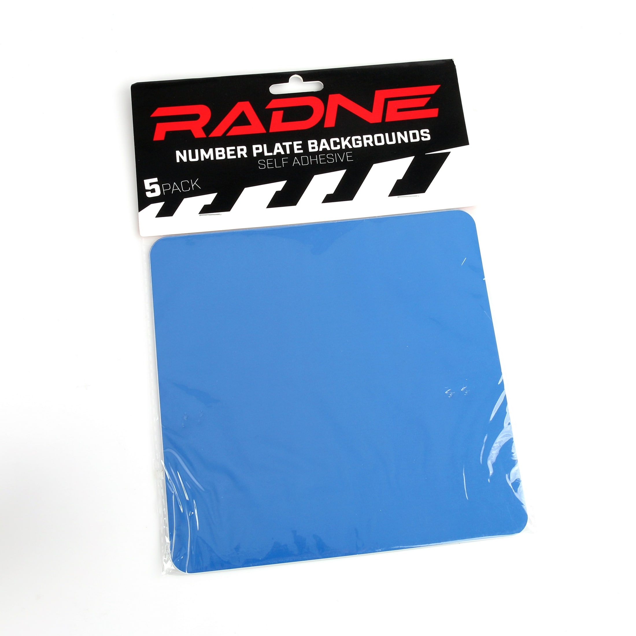 Number plate self-adhesive 5-pack Blue