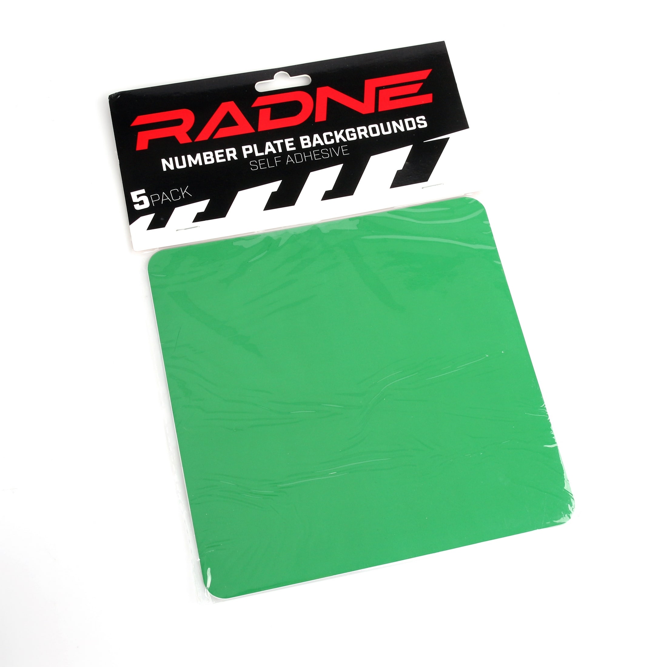 Number plate self-adhesive 5-pack Green