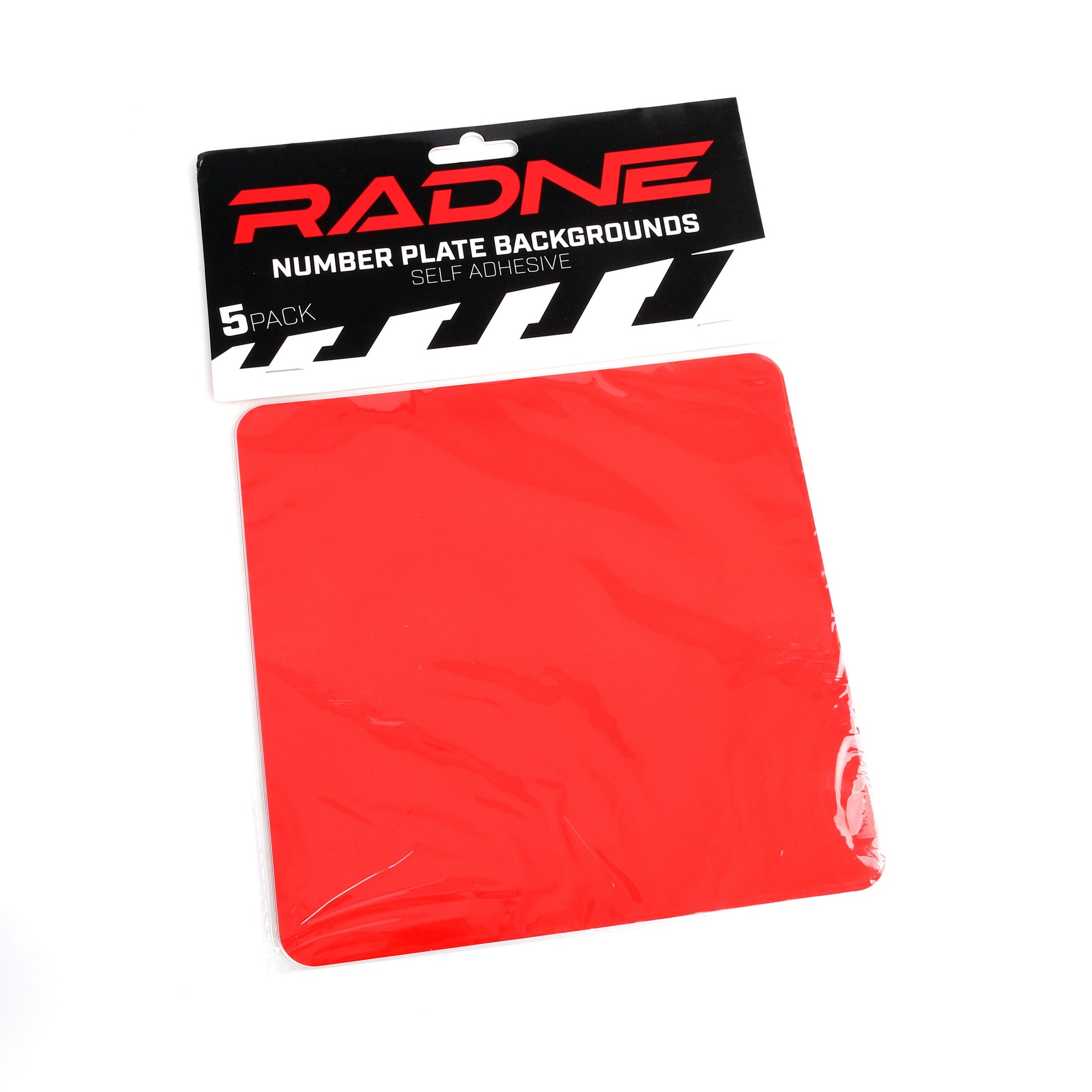 Number plate self-adhesive 5-pack Red