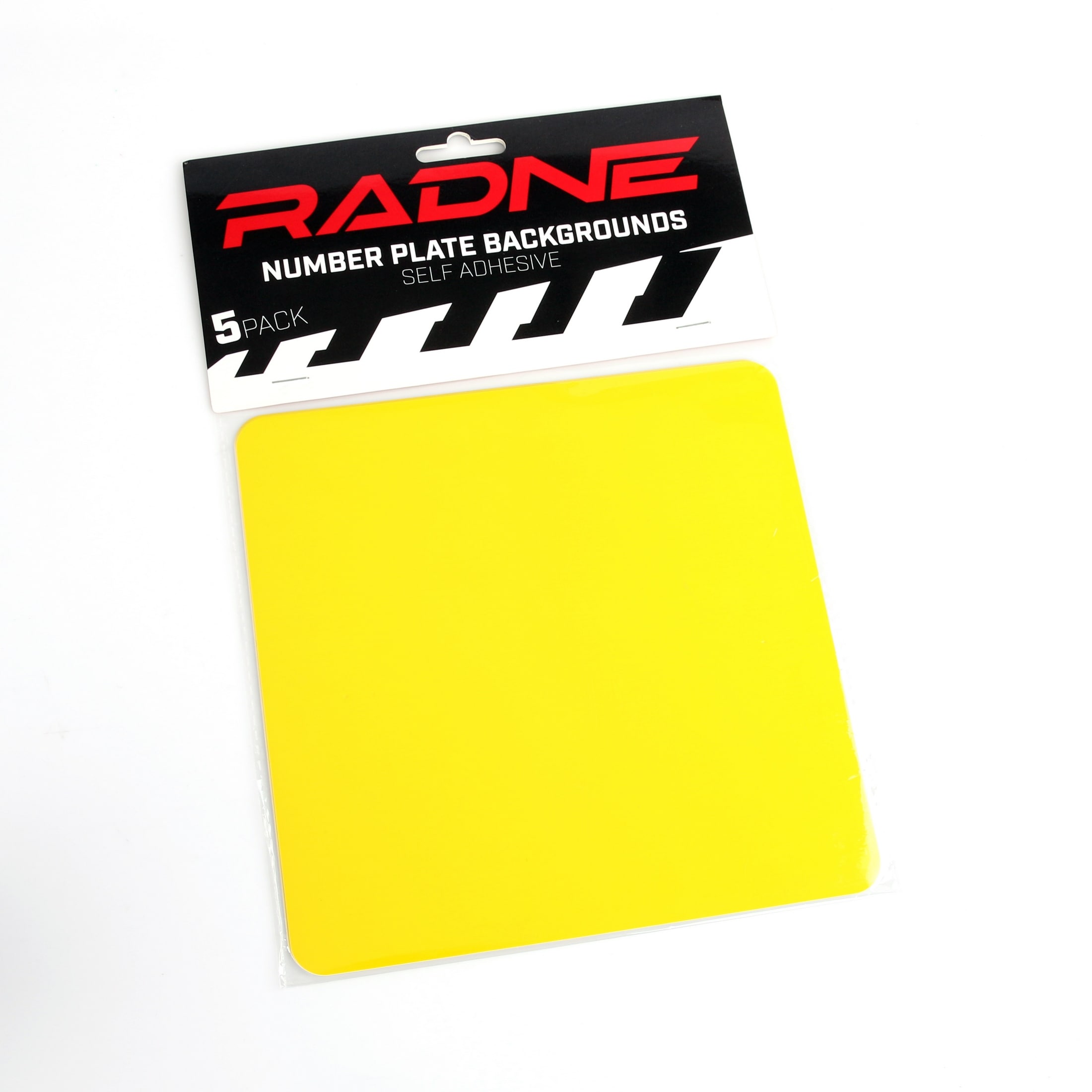 Number plate self-adhesive 5-pack Yellow