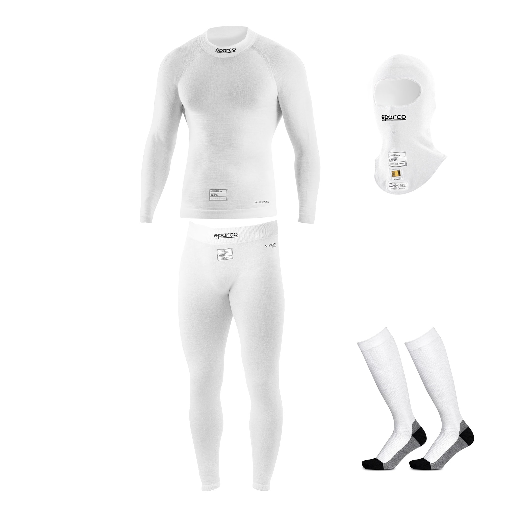 Racing underwear kit Sparco RW-11 EVO White