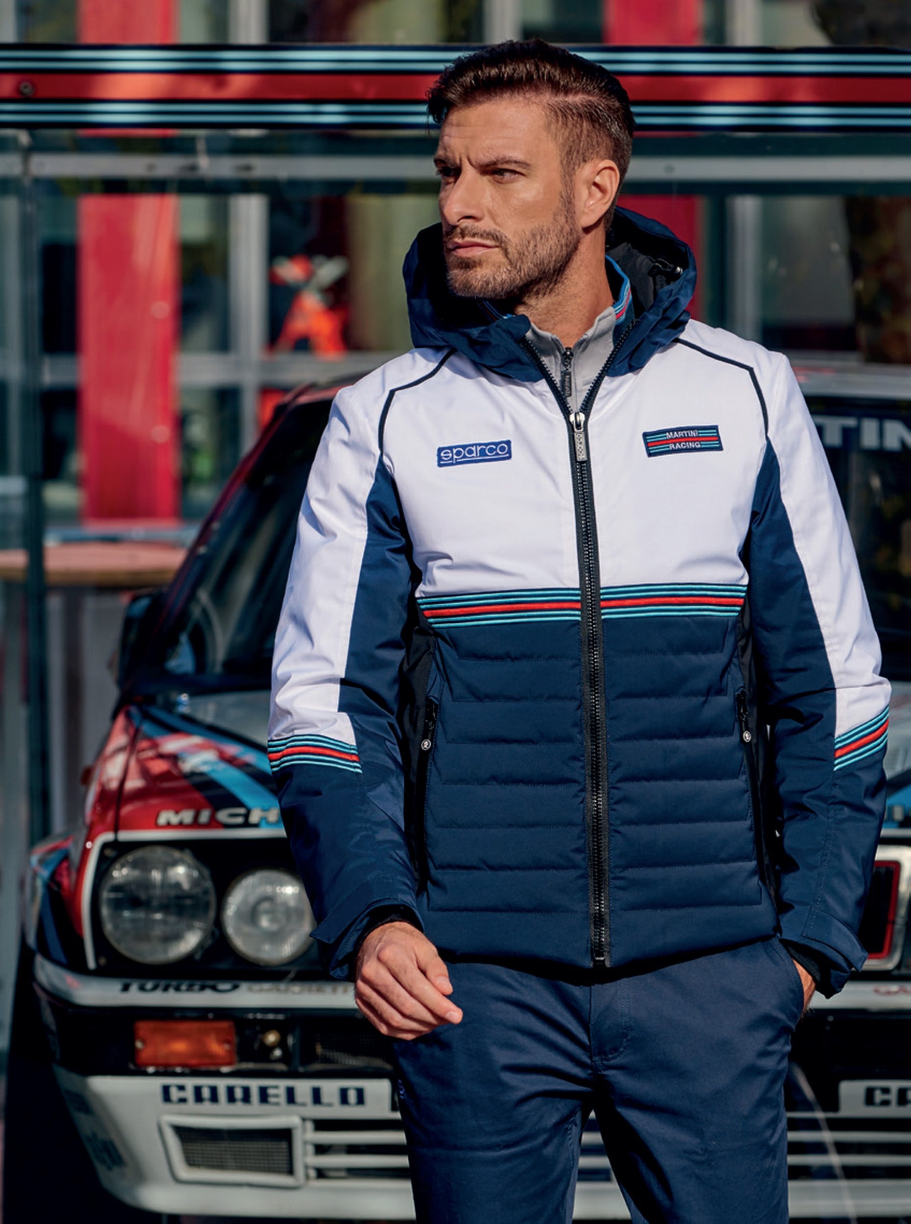 Winter Jacket Sparco Martini Racing Blue/White