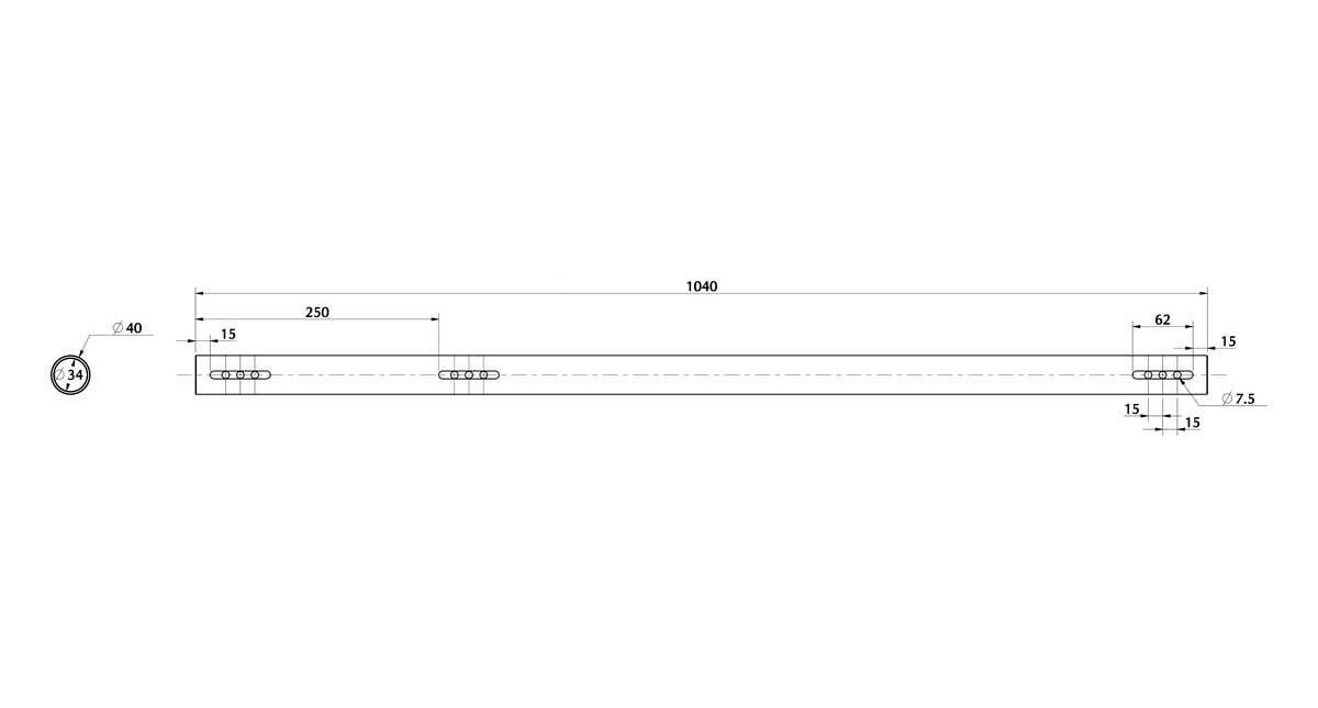 Rear Axle DD2 Universal 40x1040mm