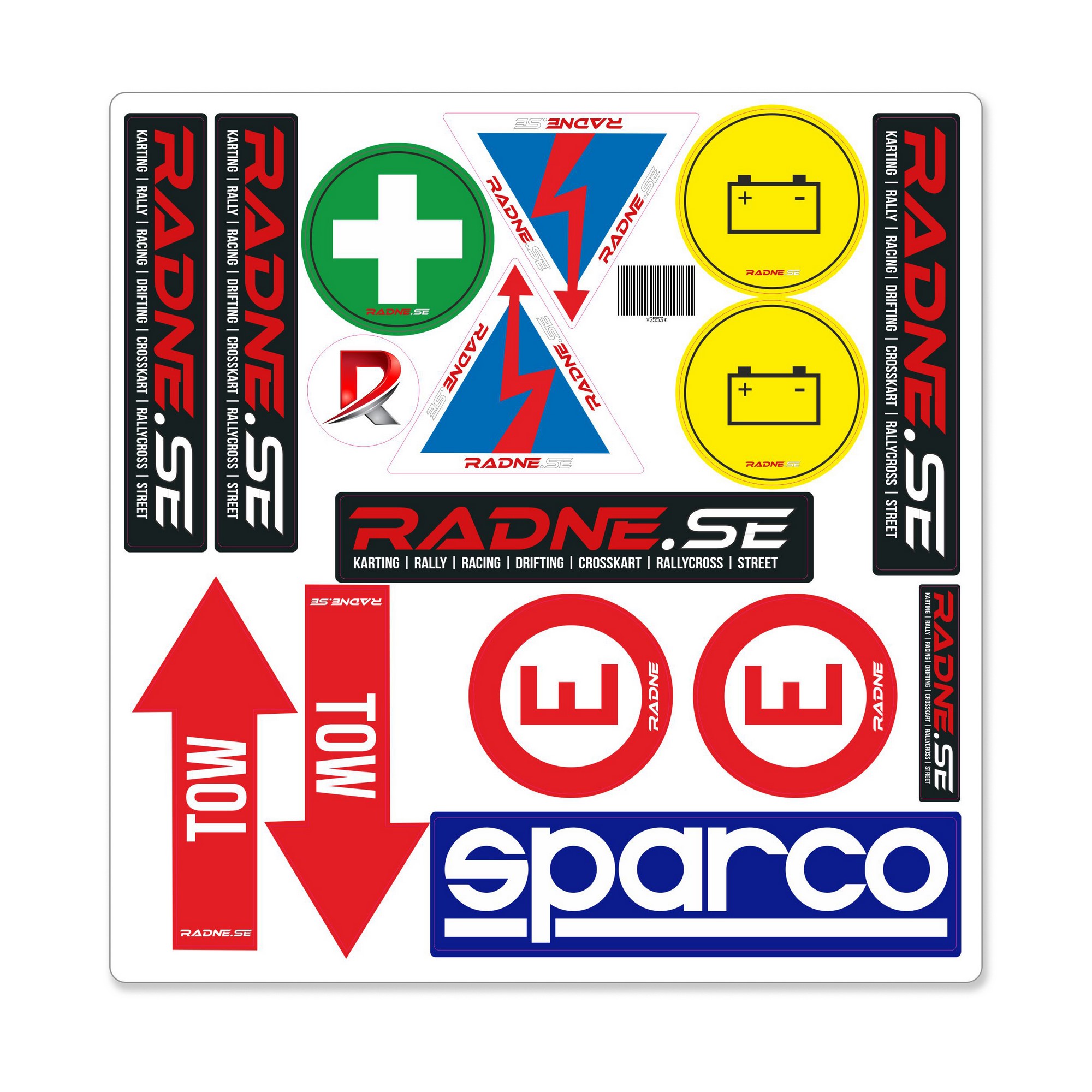 Sticker Kit with approved rally and racing symbols