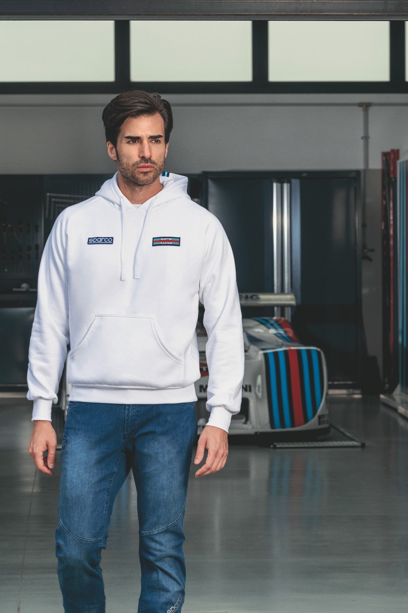 Hoodie Martini Big Stripes White